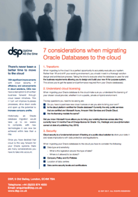 7 considerations when migrating Oracle Databases to the Cloud